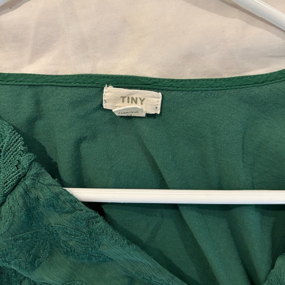 Anthropologie Emerald Green Lace Blouse - Picture 3 of 4